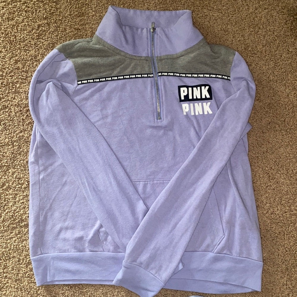 PINK quarter zip up sweatshirt: Purple